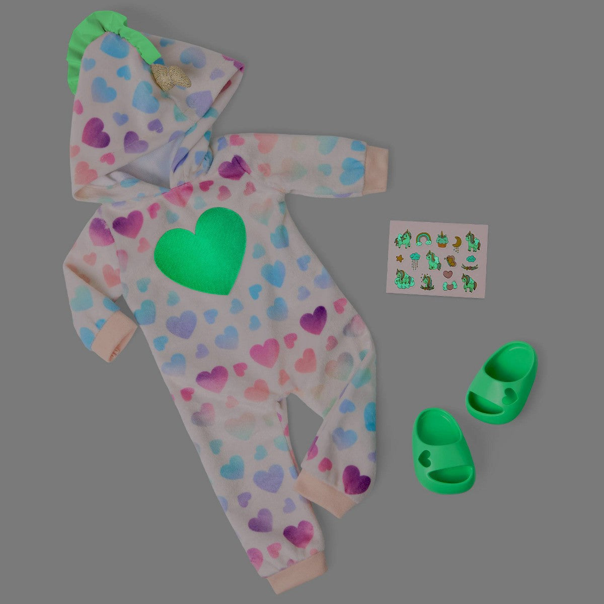 Our Generation Dream Bright Glow-in-the-Dark Unicorn Pajama Outfit with Stickers for 18" Dolls