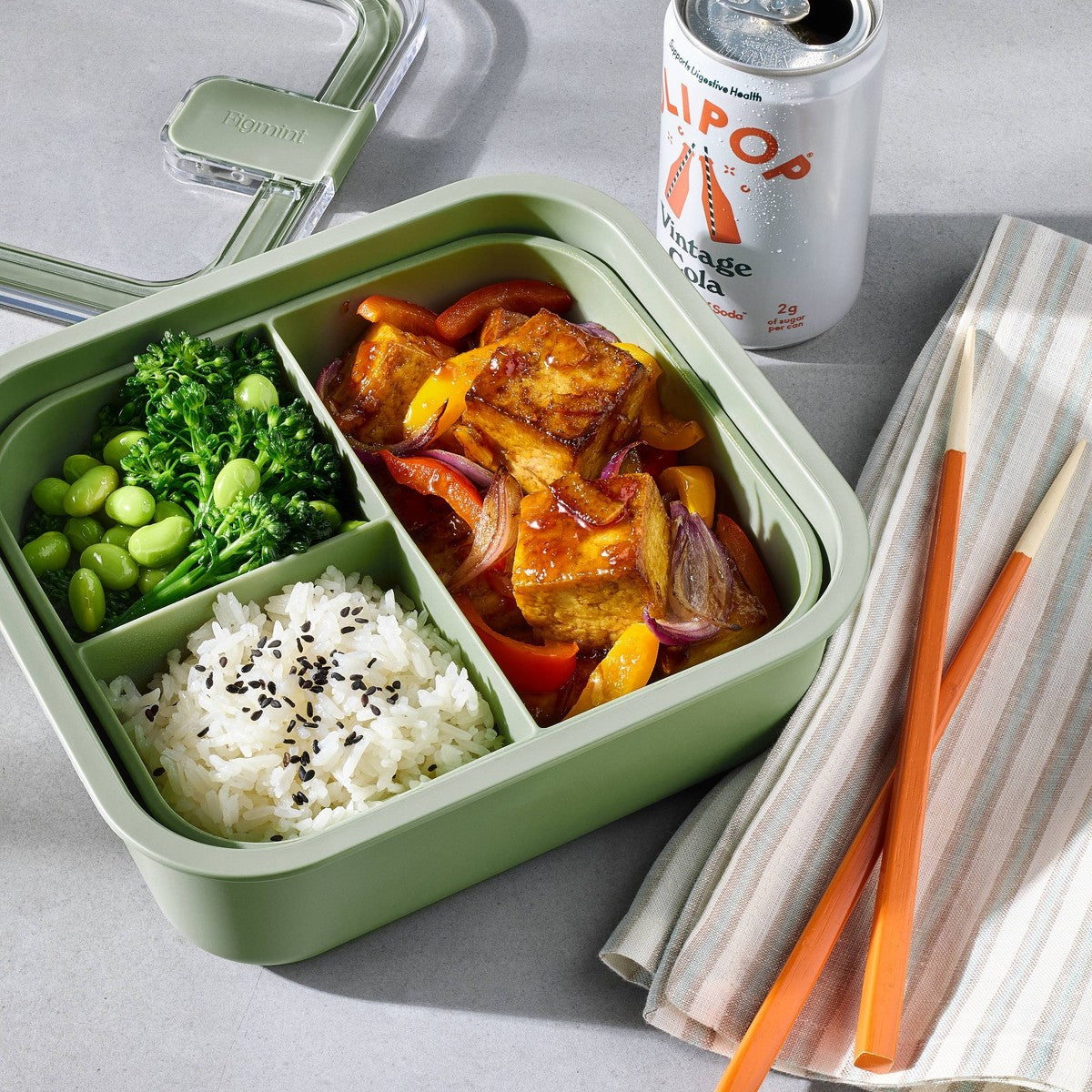 Personal Plastic Snacklebox Sage Green - Figmint