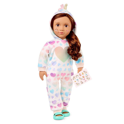 Our Generation Dream Bright Glow-in-the-Dark Unicorn Pajama Outfit with Stickers for 18" Dolls