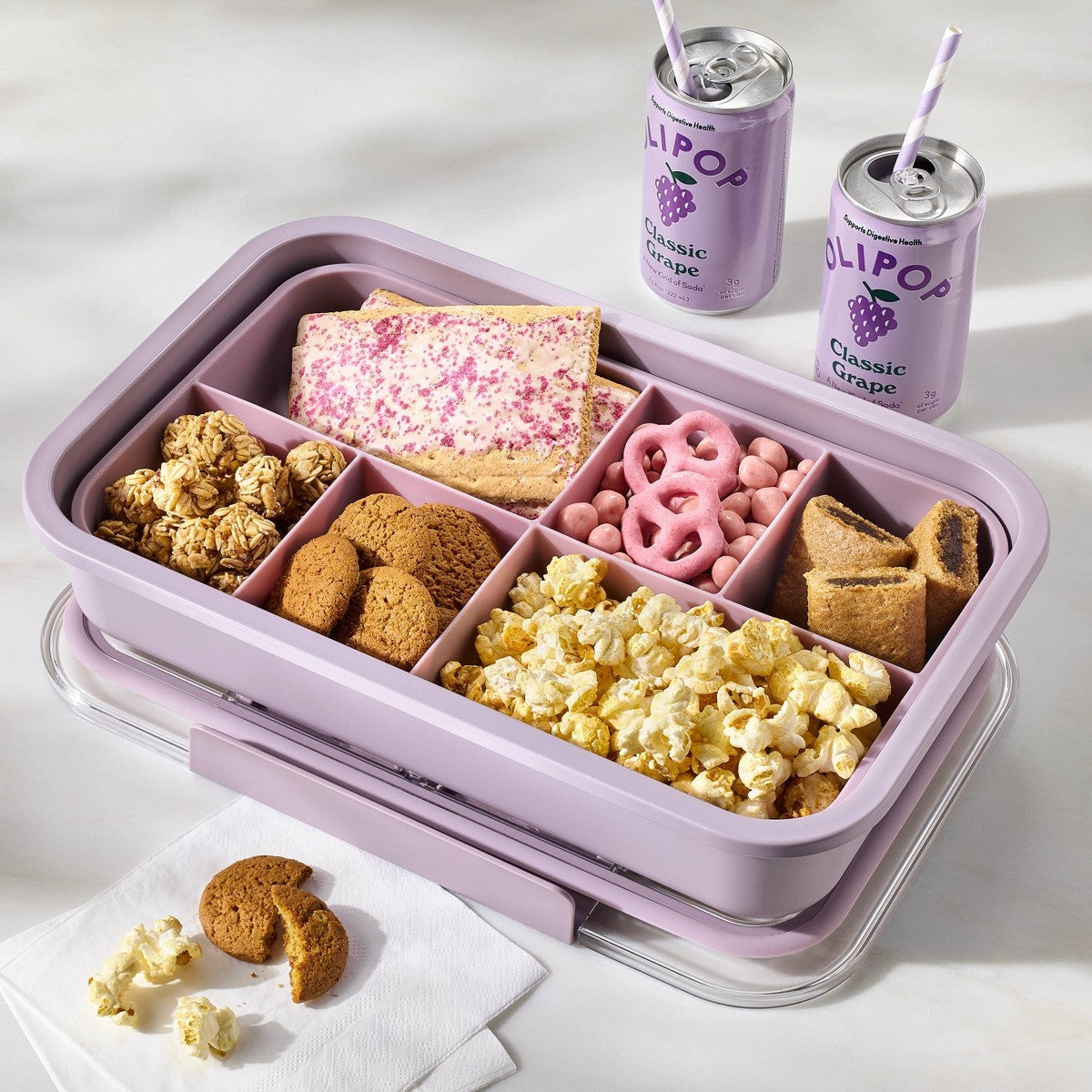 Large Plastic Snacklebox Lavender - Figmint