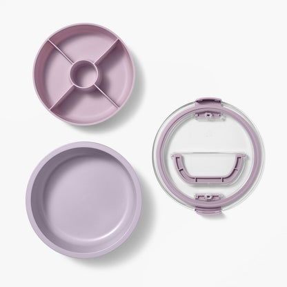 Personal Round Plastic Snacklebox Lavender - Figmint