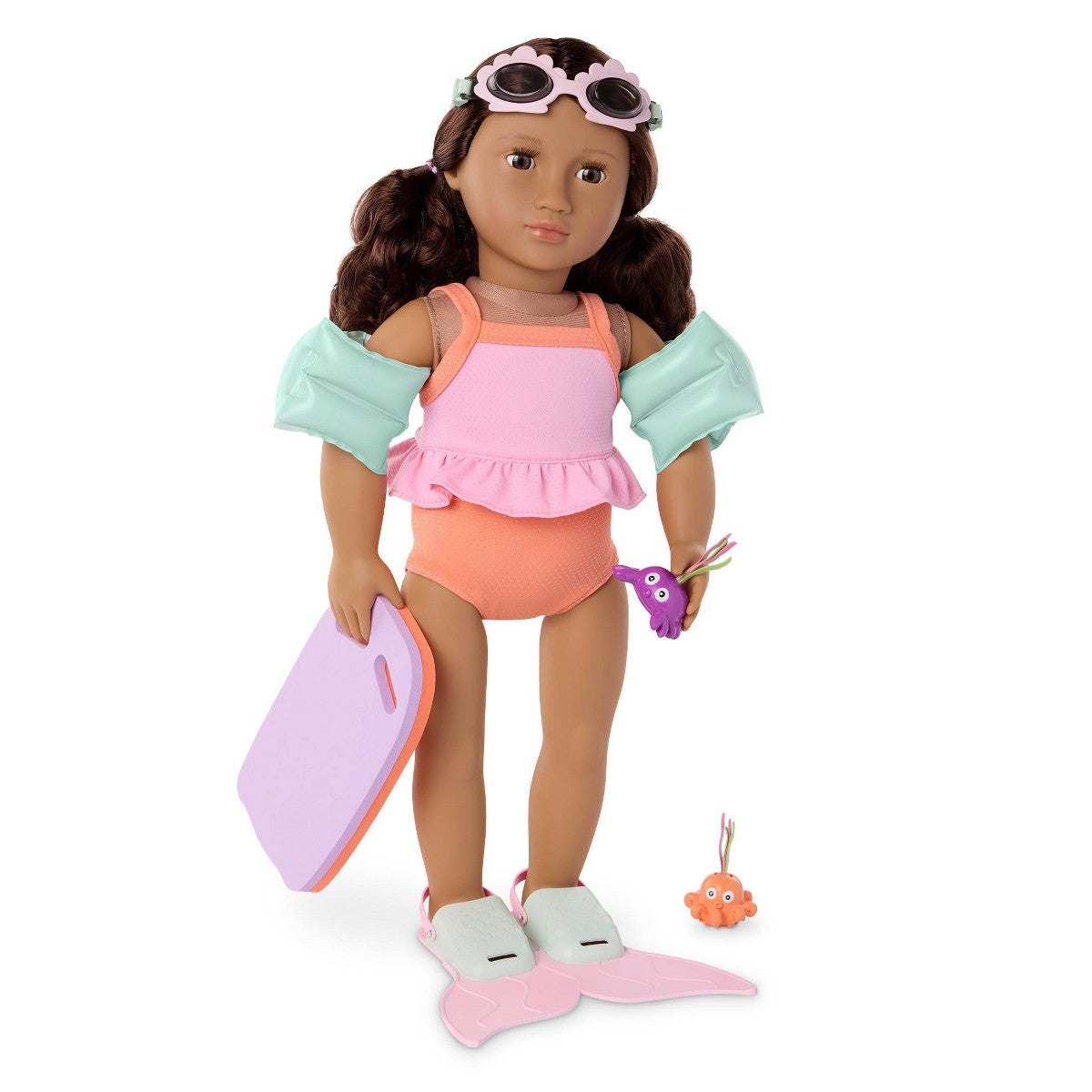 Our Generation Mermaid Tales Swim Fin and Accessories for 18" Dolls: 7-Piece Beach Set with Bath Accessories