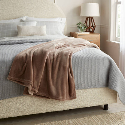 Twin/Twin XL Microplush Blanket Brown - Threshold
