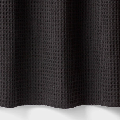 72"x84" Extra Long Waffle Weave Shower Curtain Black - Threshold