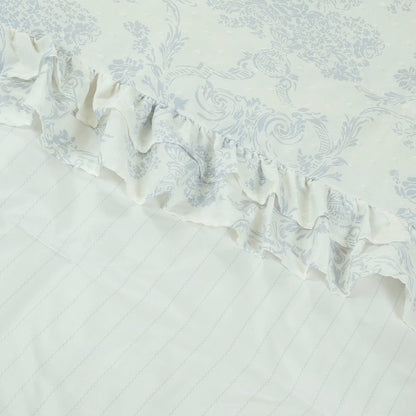 Twin Ruffle Comforter Set Blue Floral