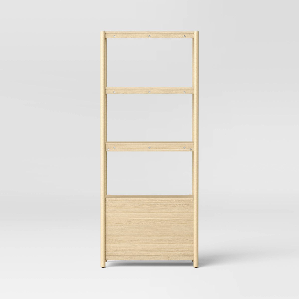 72.25" Scandi Bookcase with Three Shelves And Cabinet Storage Natural - Room Essentials