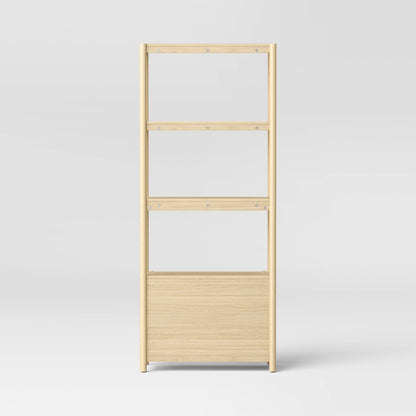 72.25" Scandi Bookcase with Three Shelves And Cabinet Storage Natural - Room Essentials
