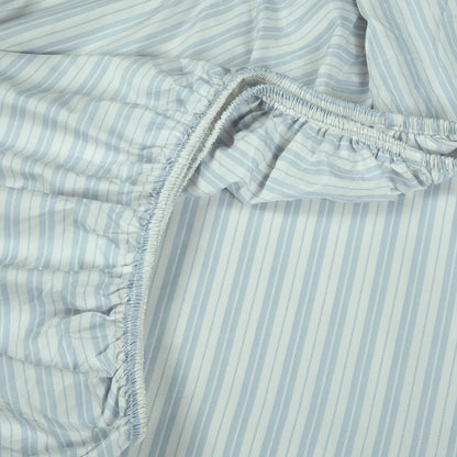 Full Microfiber Sheet Set Blue Stripe