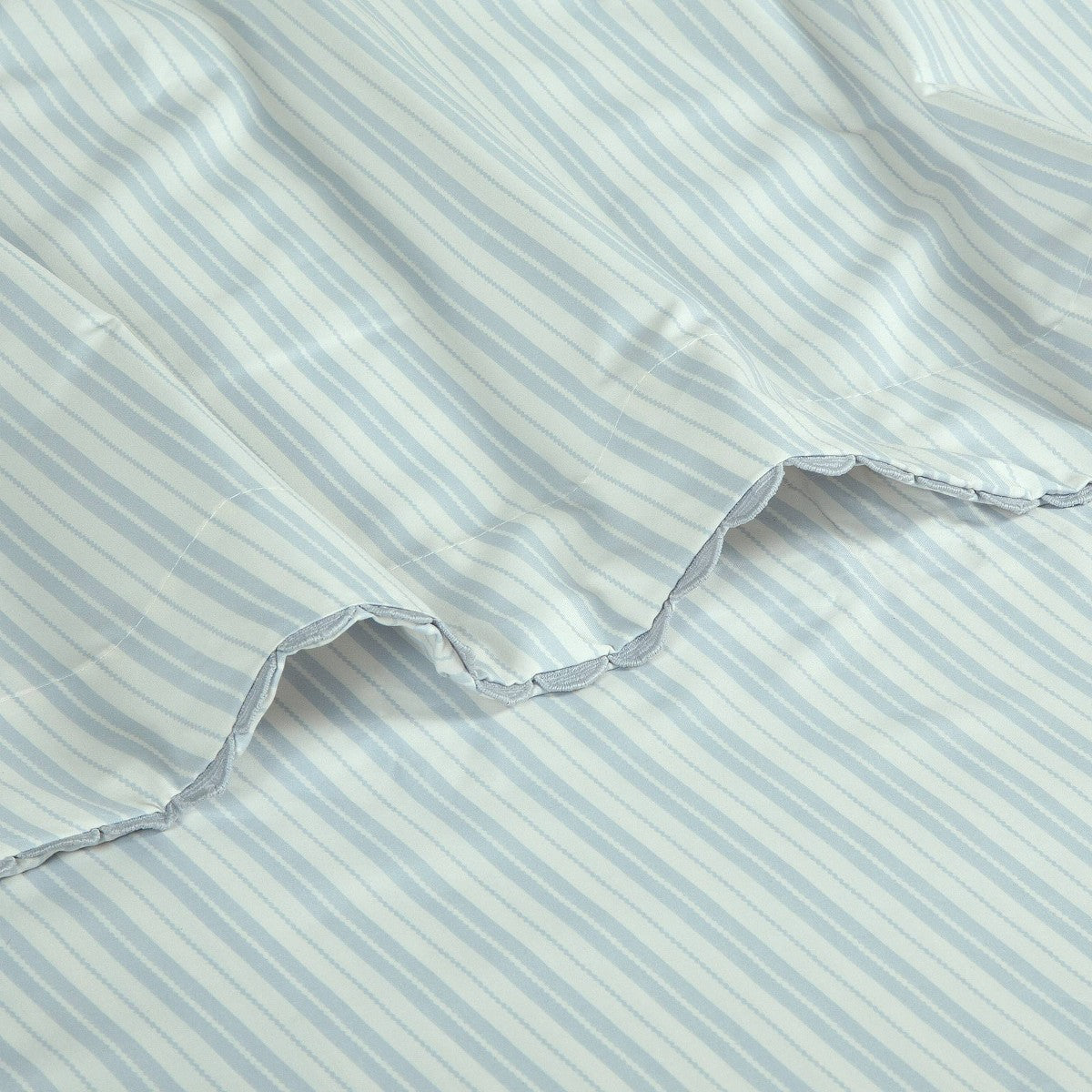Full Microfiber Sheet Set Blue Stripe