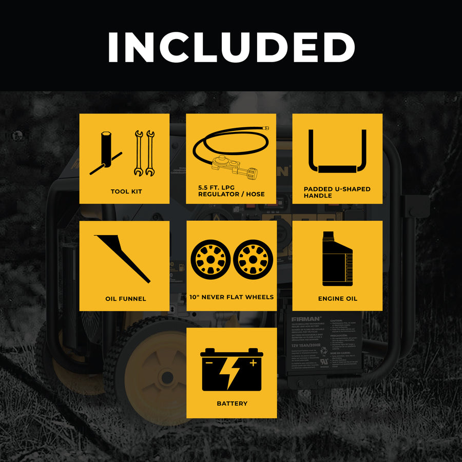 FIRMAN H07552 Generator Included Accessories