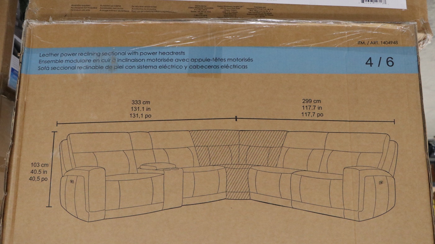 Gilman Creek Furniture Lauretta 6-Piece Leather Power Reclining Sectional with Power Headrests - Brown