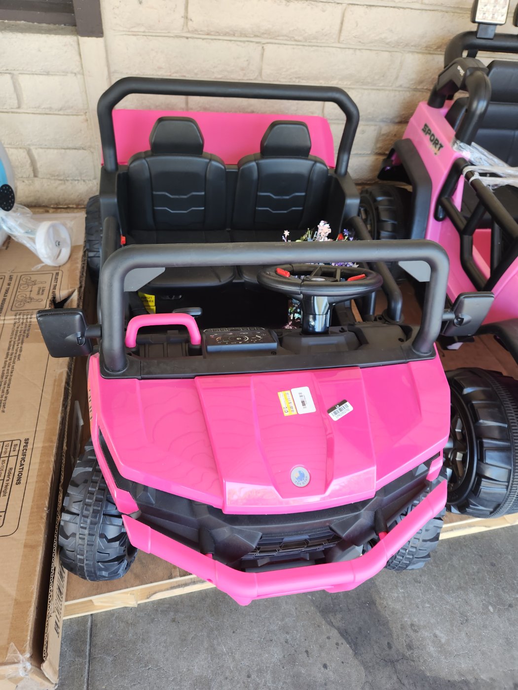 24V Ride on Car, 2-Seater Electric Dump Truck w/Remote Control, Dump Bed & Shovel, 4 Spring Suspensions, Kids UTV w/Dual RPM20000 Motors, Music, Wireless Design, Electric Car for Kids (Pink