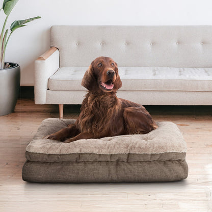 Kirkland Signature Gusseted Pillow Top Pet Bed, Brown