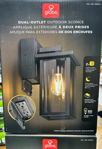 Globe Electric Outdoor Sconce with GFCI Outlet