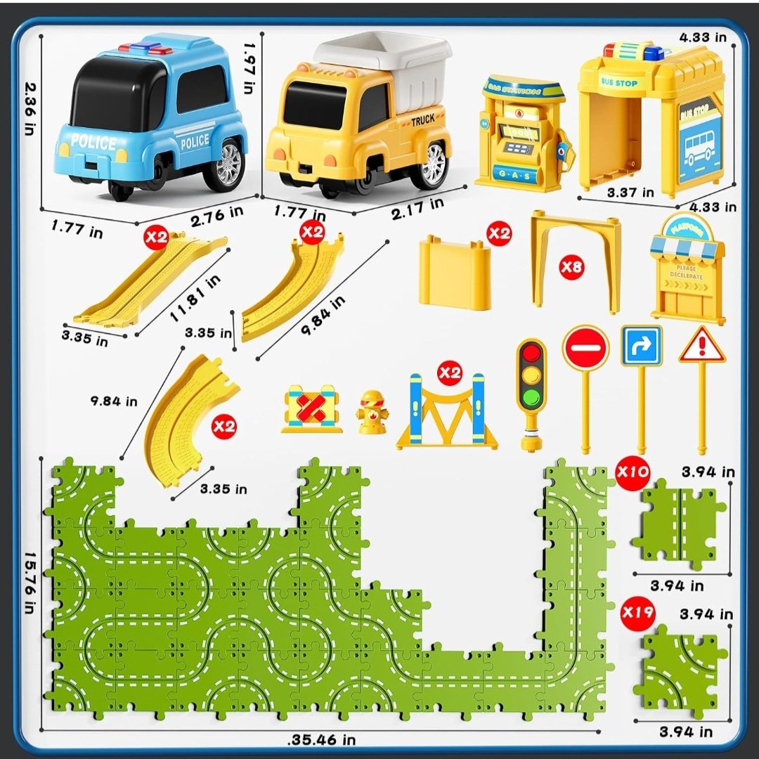 Puzzle Track Car Playset