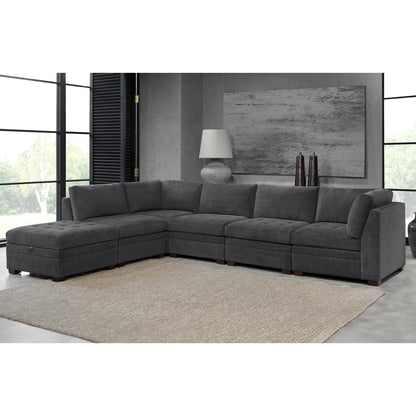 Tisdale 6-Piece Fabric Sectional - Gray