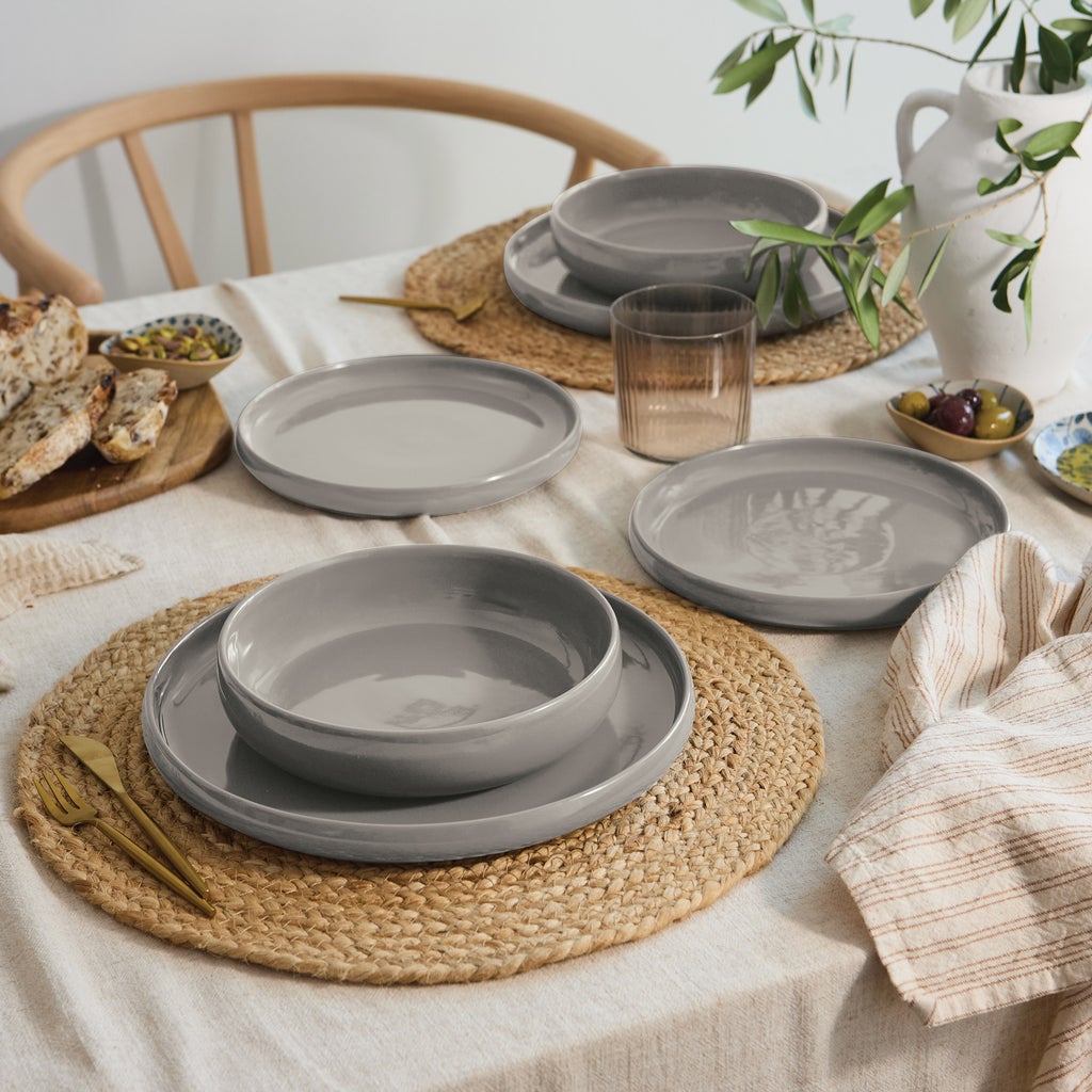 Safdie Alma Dinnerware Set, 12-Piece Gray