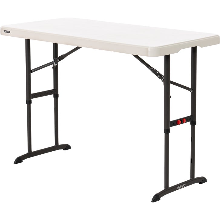 Lifetime Adjustable Height Table, 48"W x 24"D x 24-34"H, Almond 2 pack