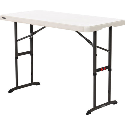 Lifetime Adjustable Height Table, 48"W x 24"D x 24-34"H, Almond 2 pack