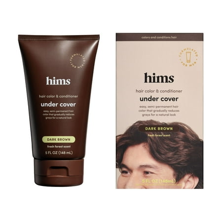 Hims Under Cover Hair Color & Conditioner for Men Semi Permanent Blends Grays  Dark Brown  5 fl oz