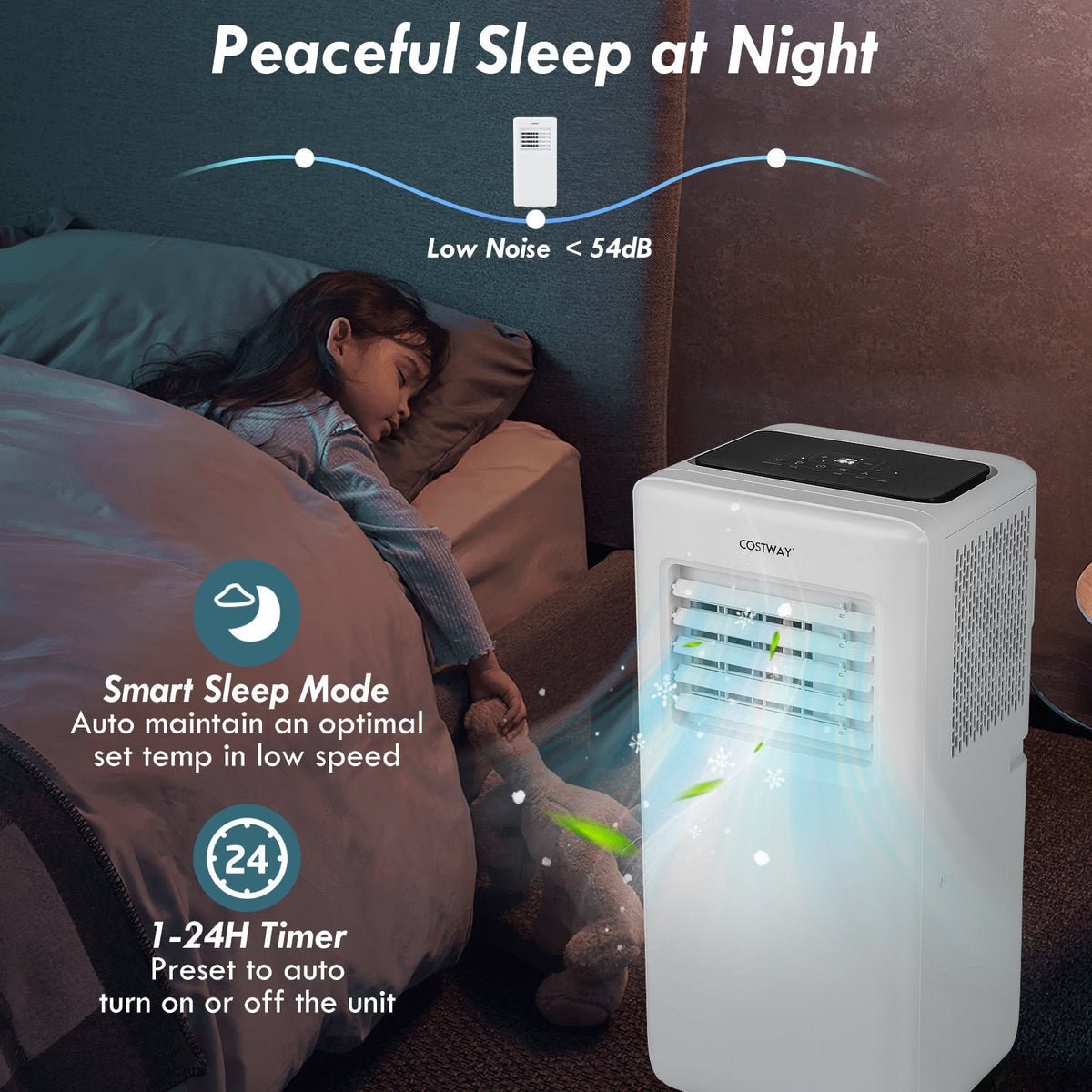 Costway 10000 BTU Portable Air Conditioner Remote LED Digital Display 95621384 New