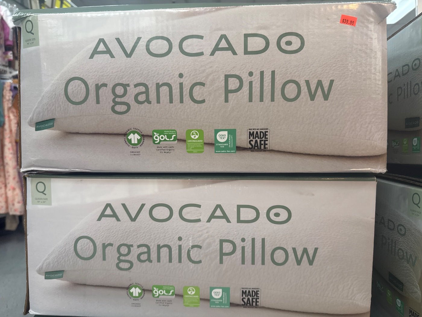 Avocado Organic Pillow With Natural Latex and Kapok Fill