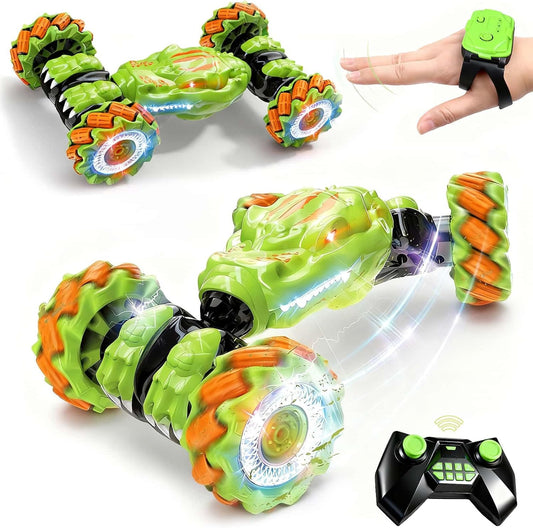 Ufilni Gesture Sensing RC Stunt Car - Birthday for Boys, 6 7 8-12 13 14+ Year Old, 360 Rotating 4WD Twist Toys, Hand Controlled & Remote Control, with Light & Music