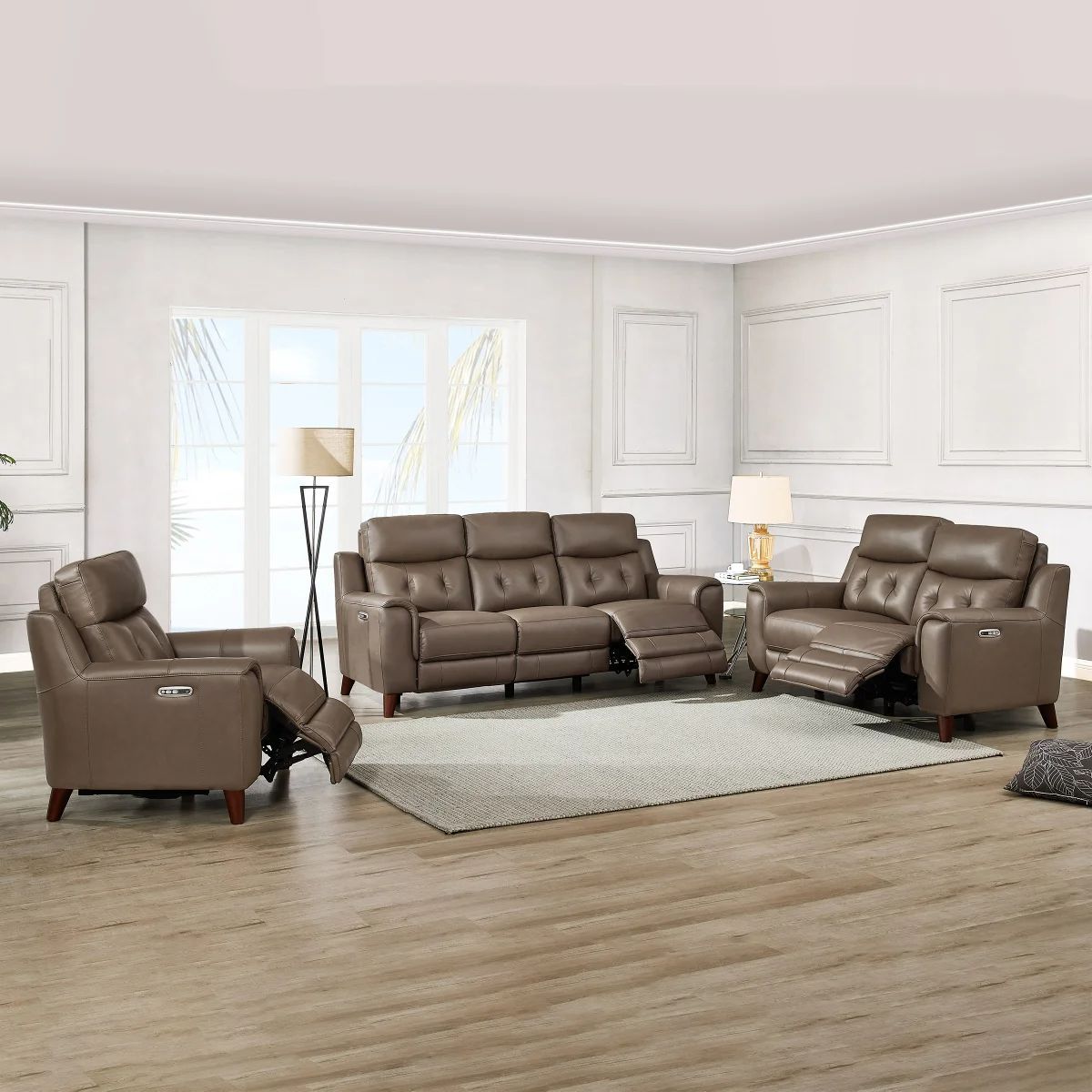 Prospera Home Malibu 3-Piece Leather Power Reclining Set with Power Headrests