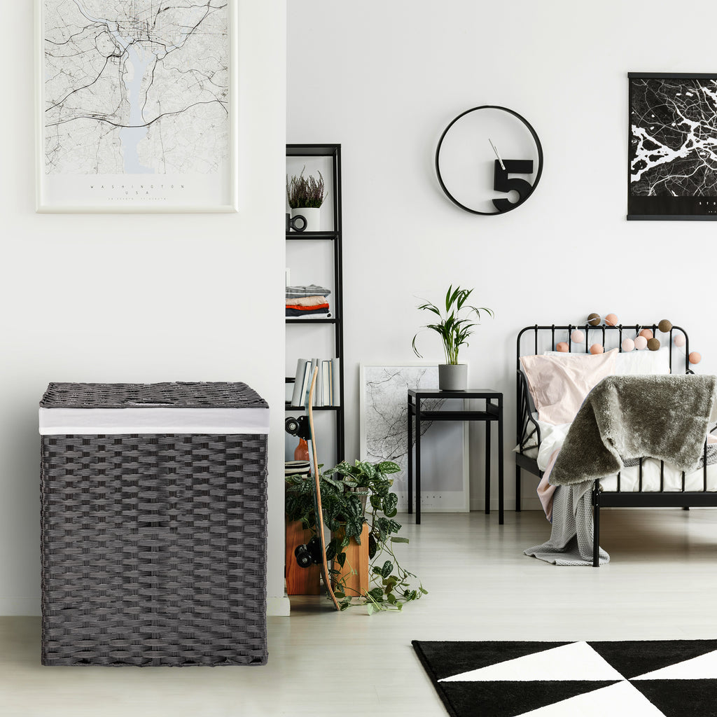 Seville Classics Faux Woven Laundry Hamper