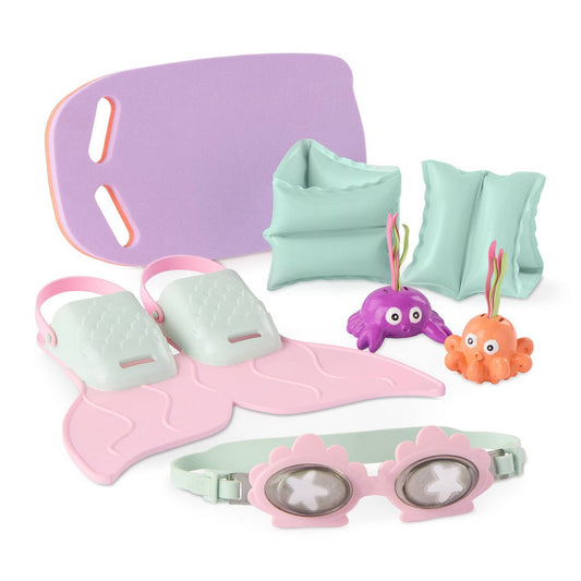 Our Generation Mermaid Tales Swim Fin and Accessories for 18" Dolls: 7-Piece Beach Set with Bath Accessories