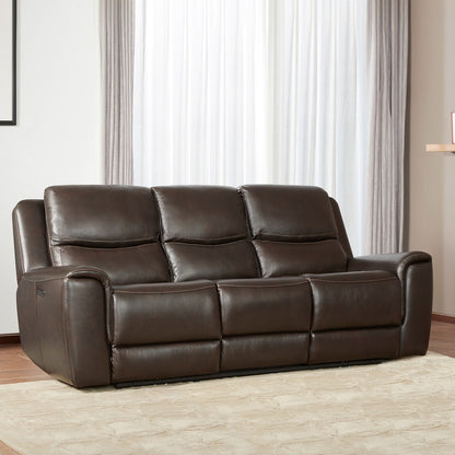 Gilman Creek Furniture Carvel Leather Power Reclining Sofa with Power Headrests - Brown