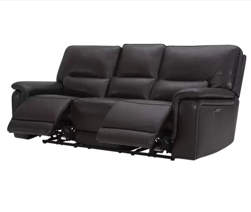 Gilman Creek Furniture Mason Leather Power Reclining Sofa with Power Headrests - Taupe