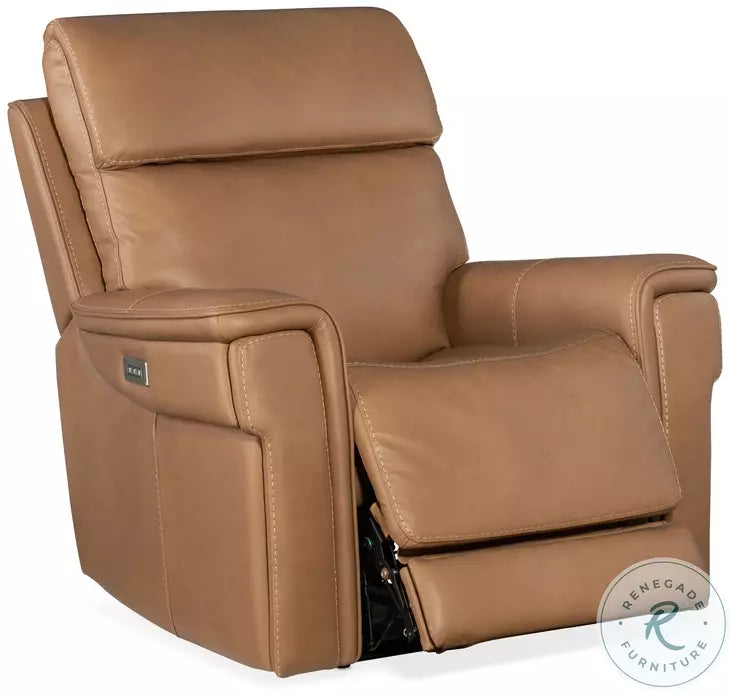 MotoMotion Weslin Leather Zero Gravity Power Recliner with Power Headrest - Brown