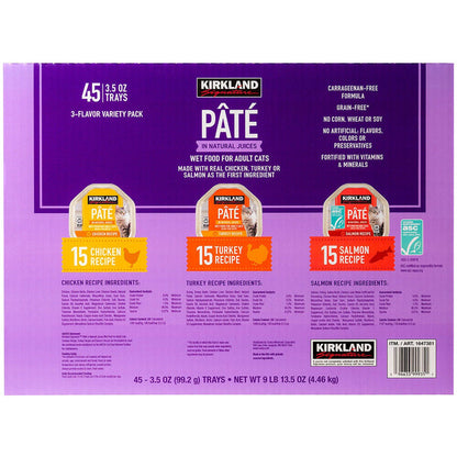 Kirkland Signature Wet Cat Food Pate, 45 x 3.5 oz