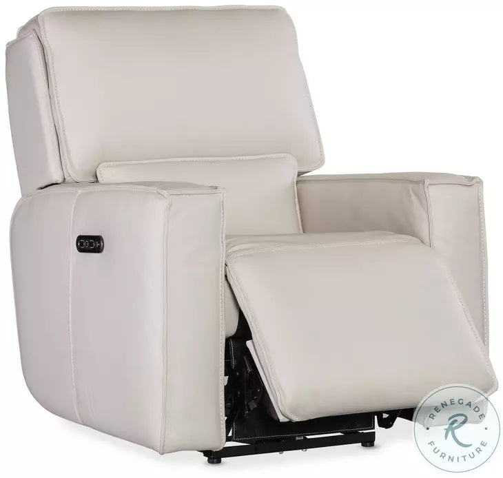 Simon Li Wren Zero Gravity Power Leather Recliner with Power Headrest - Gray